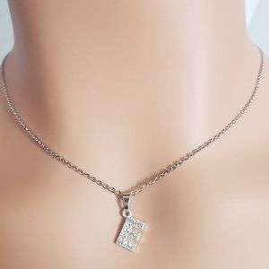 Initial E Silver Necklace
